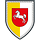 An escutcheon is divided into yellow and white halves, with an inescutcheon showing a prancing white horse on a red field.